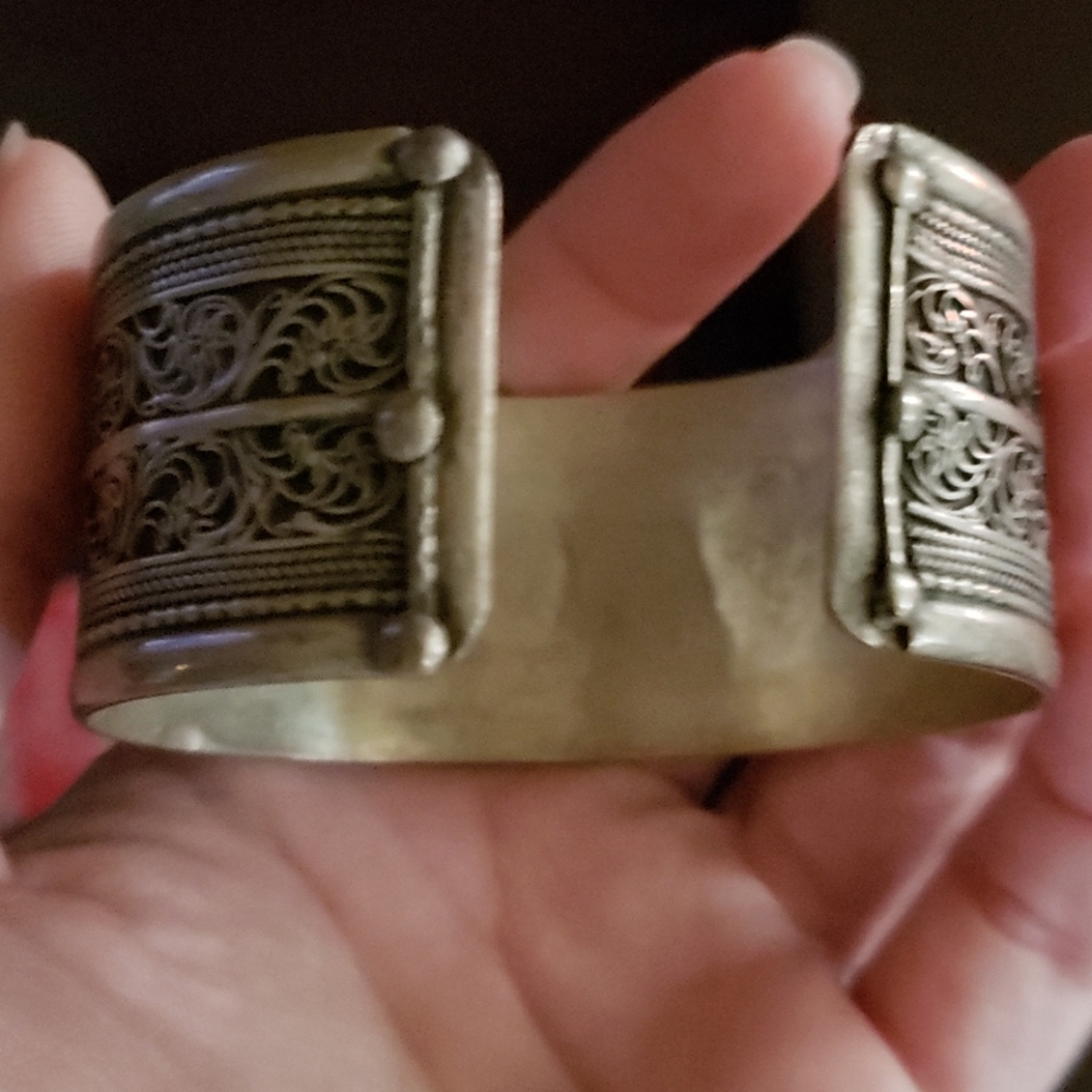 Silver Bracelet With Scroll Work - image 3